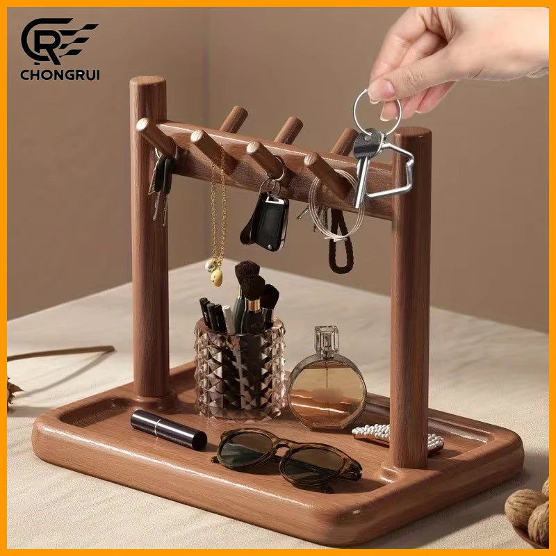 organisateur bois compartiments clés bijoux lunettes montres moderne minimaliste bohème respectueux environnement