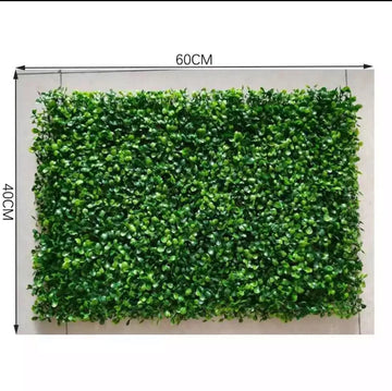 panneau végétal artificiel murale feuilles vertes fleurs rouges décor jardin extérieur intérieur haie naturelle