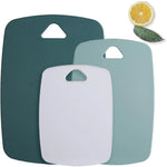 planches découper plastique antibactérienne rectangle trois pièces couleurs vert blanc moderne