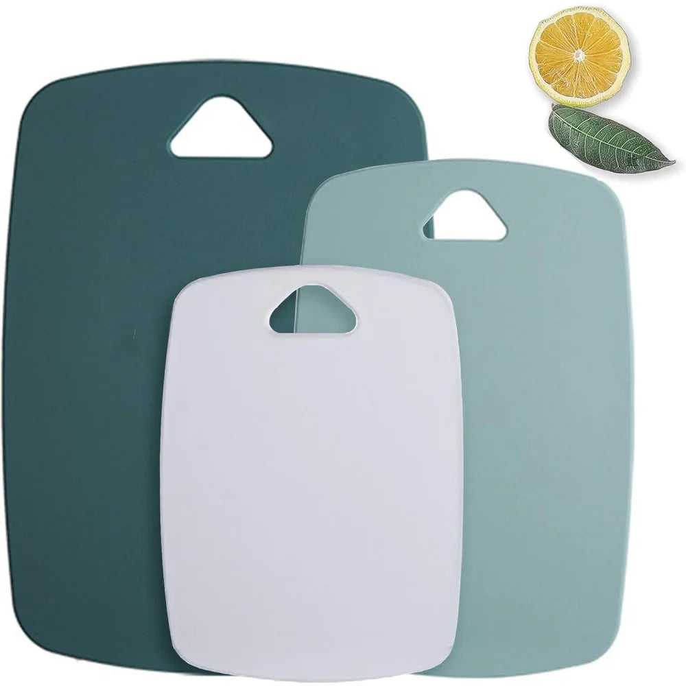 planches découper plastique antibactérienne rectangle trois pièces couleurs vert blanc moderne