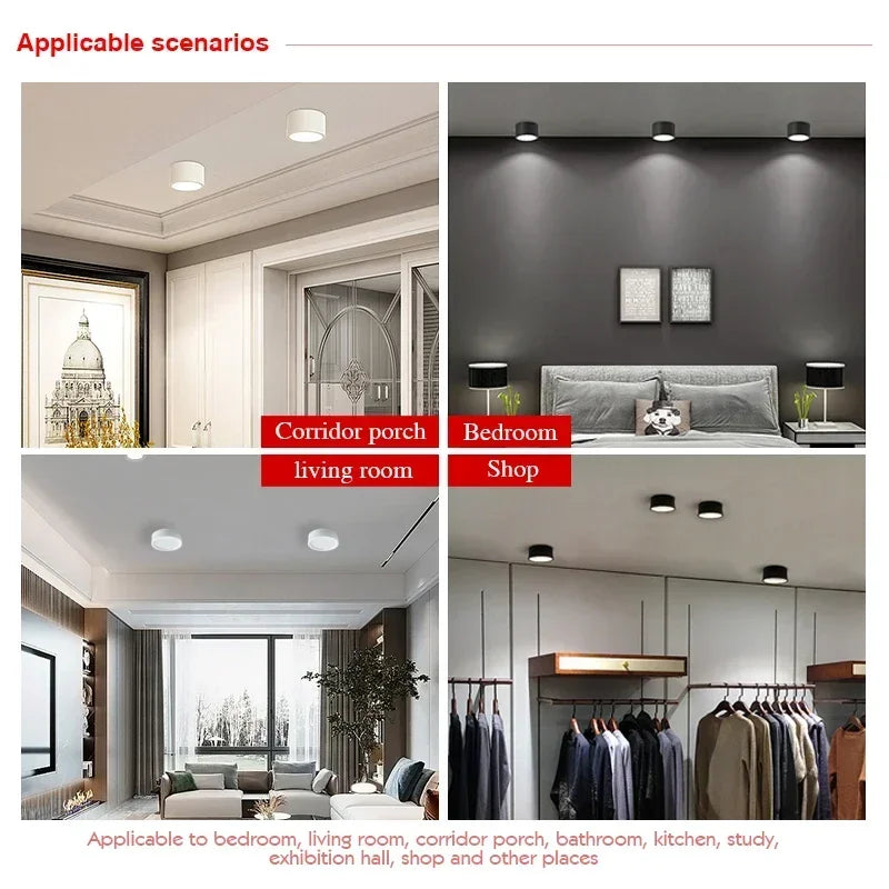 spot led encastrable moderne aluminium blanc noir salon cuisine salon intérieur
