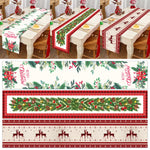 table noel blanche rouge motif poinsettia decoration festive couleurs noel traditionnellements