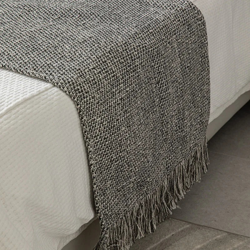 taies d'oreiller géométriques coton lin blanc gris beige modernes élégantes carrées