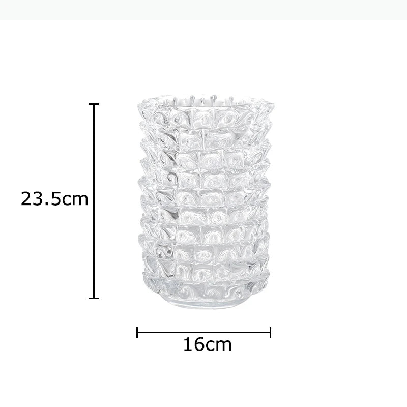 vase moderne transparent froissé arrangement floral décoration pot fleur hydroponie