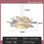 suspension lumineuse moderne fleur stylisée blanc opaque salon chambre étude 220v acrylique