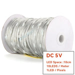ruban led noir blanc multicolore adhésif 5v programmable rgbic points lumineux moderne noel fête