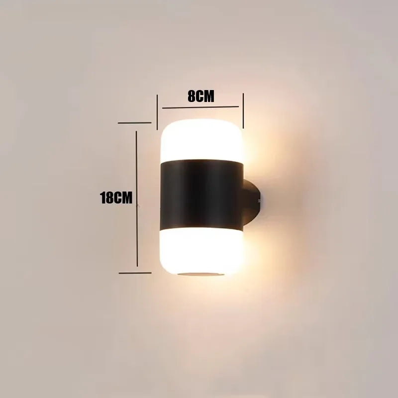 lampe murale moderne led 10w blanc noir ip65 étanche salle jardin tringle fixation