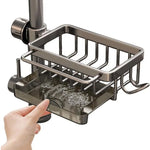 support vaisselle transparent moderne noir gris grille clips gants brosses vaisselles