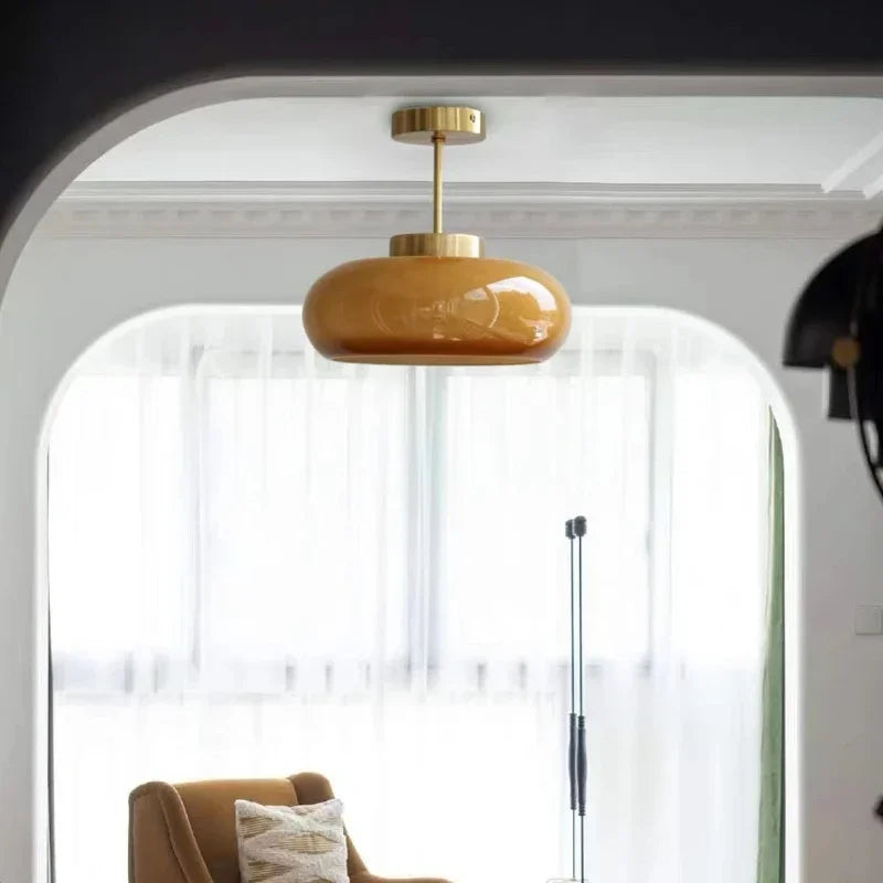 lampe suspendue marron doré moderne verre brillant opacité fixée vis 12w 260v certifications sécurité
