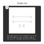 tige rideau ajustable blanc moderne crochets auto adhésifs 30 40 cm