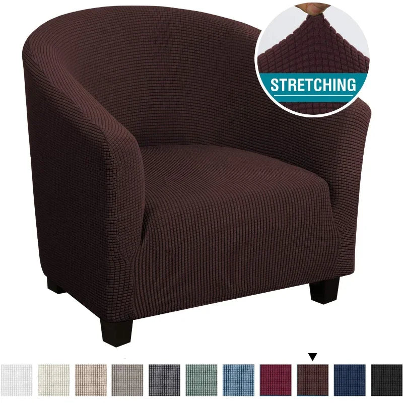 fauteuil moderne housse polyester jacquard gris élégants boutons protection salon automne hiver
