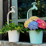 pots fleurs decoratifs rustiques vintage noir blanc vert texturés apparents