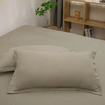 taies d'oreiller simples coton polyester 48x74cm gris roseclair unis opaques lit maison