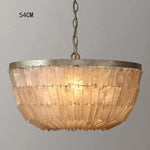 lustre pendentif coquillage vintage blanc doré salon chambre restaurant