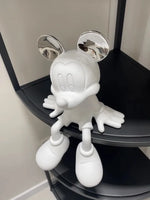 figurine mickey mouse résine noire blanche moderne figurine deco salon hall entrée meuble tv