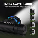 lampe frontale noire led rechargeable ceinture ajustable mode rotation camping