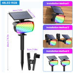 projecteur solaire led clippon 136led 48led ip65 moderne extérieur jardin clôture campingurgence