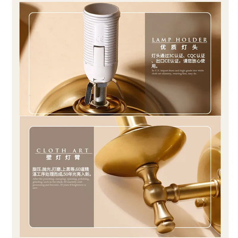 lampe murale cuivre abat jour blanc éclairage salle bain entrée classique facile flux lumineux