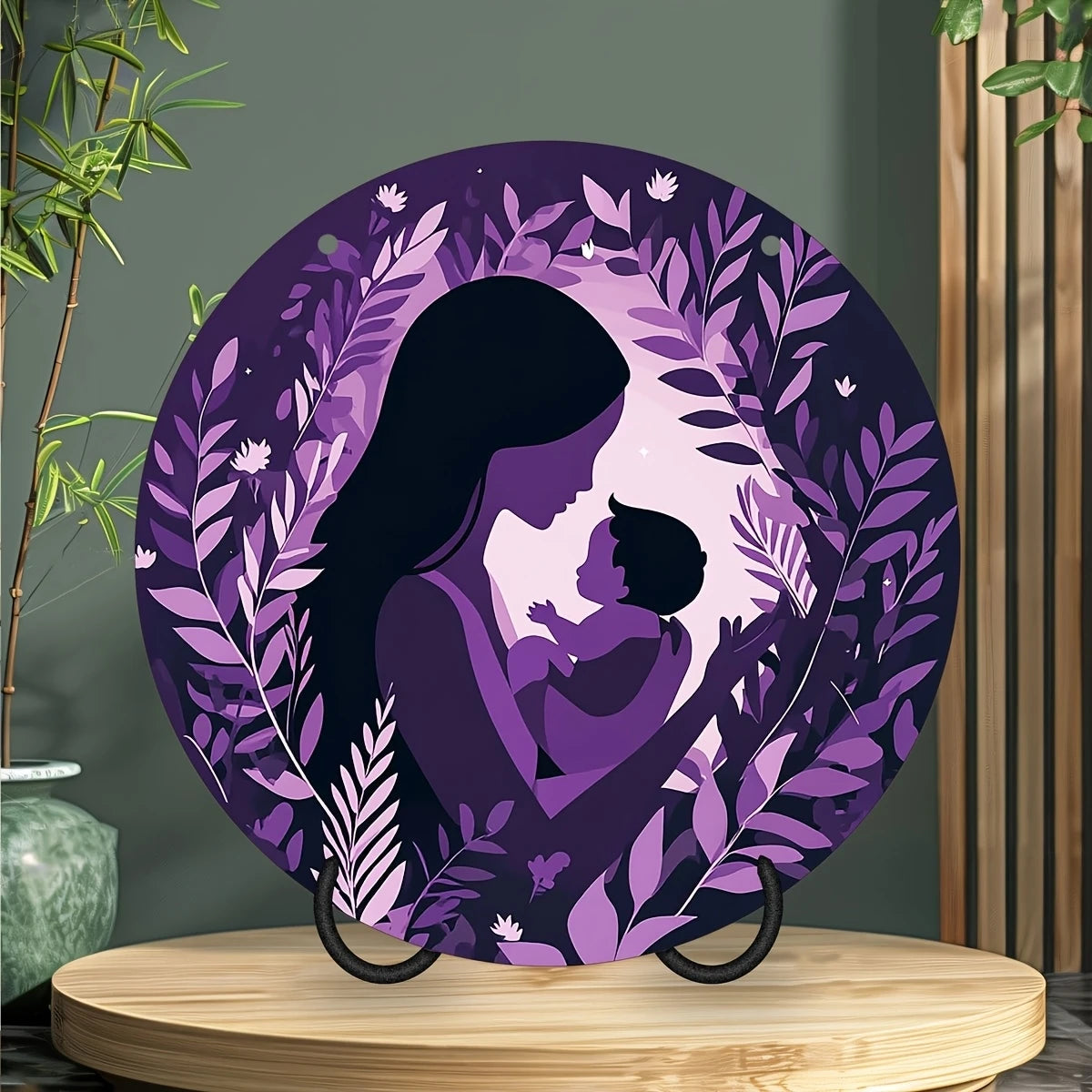 décoration murale bébé illustration pastorale cordelette diamètre 20cm blanc rose bleu violet noir mignonne