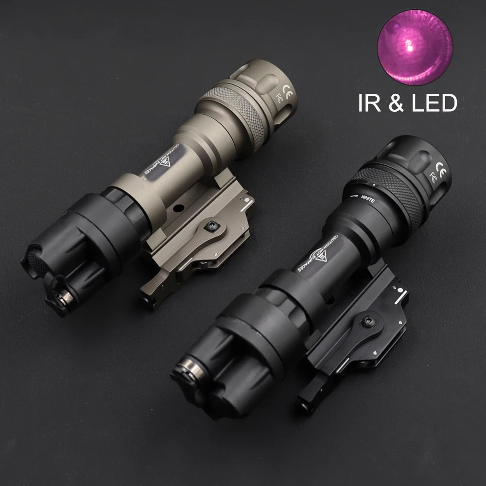lampe tactique militaire rail picatinny 500 lumens infrarouge led noir tan