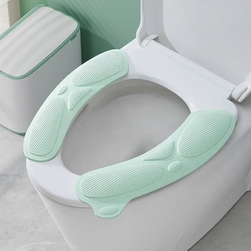 coussin toilette vert pastel texture verticale douce coton lavable réutilisable salle bain confortable