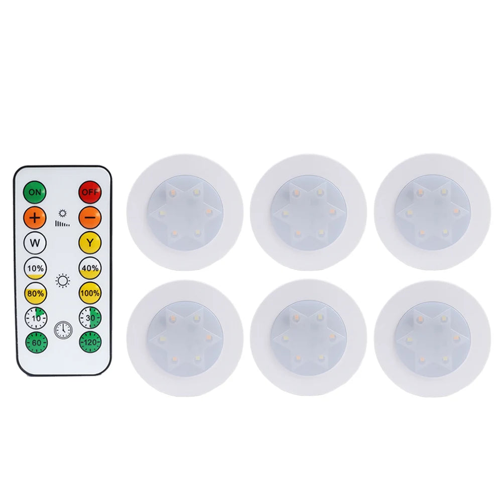 lampe led ronde noir blanche télécommande éclairage nuit chambre placard rechargeable batterie sèche moderne