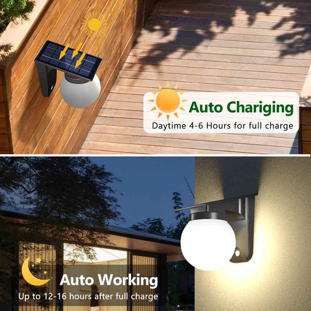 applique murale solaire ip65 led noire contemporaine panneau solaire blanc translucent jardinextérieur