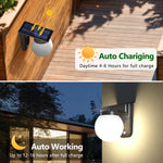 applique murale solaire ip65 led noire contemporaine panneau solaire blanc translucent jardinextérieur