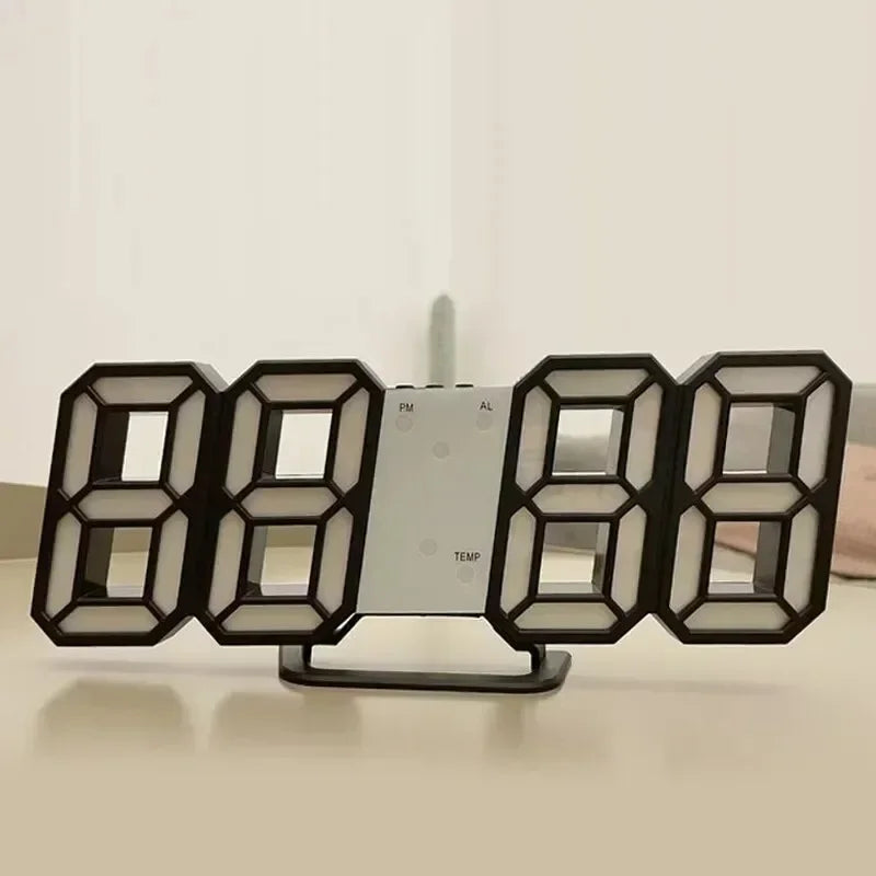 horloge numérique led horloges murales modernes blanc noir minimaliste affichage 3d lumineux
