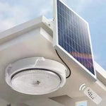 lampe solaire moderne blanc points lumineux télécommande panneau solaire auto installationextérieurintérieur