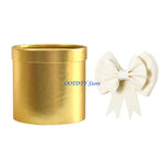 ruban noué violet clair rose pâle blanc crème argent classique boîte ronde occasion fête