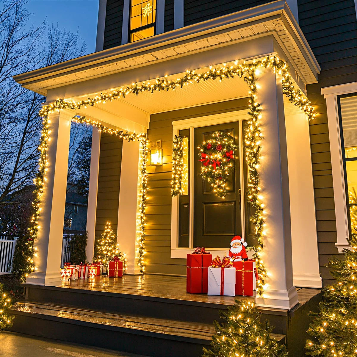 guirlande lumineuse led blanc chaud filament moderne télécommande prise murale extérieur noël jardin