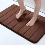 tapis bain antidérapant mousse mémoire forme absorbant eau lavable machine violet gris clair moderne