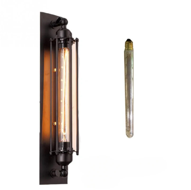 lampe murale industrielle rétro vintage métal noir doré vis fixations led chambre cuisine salle