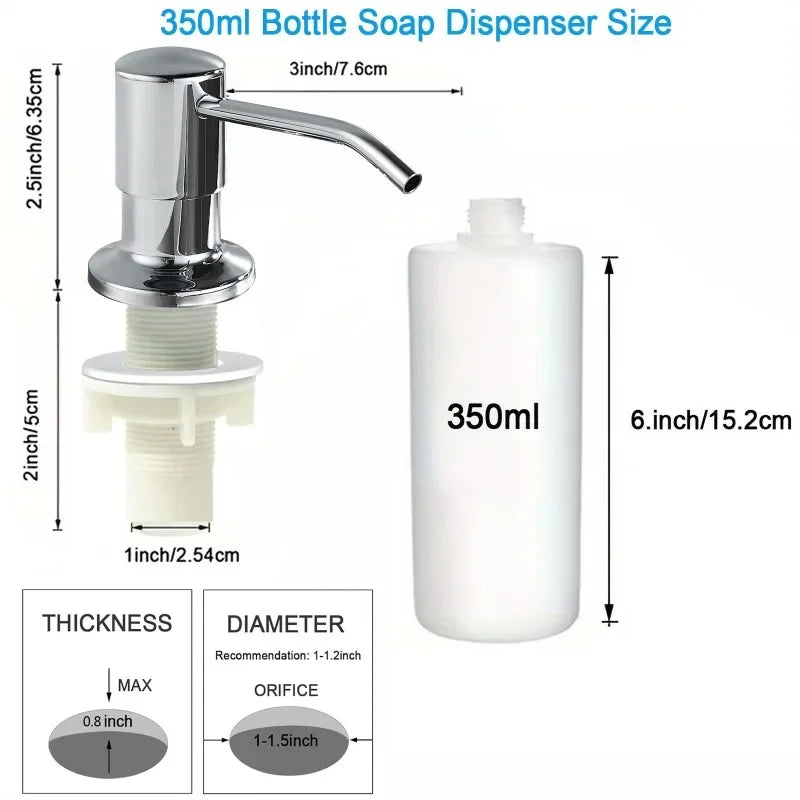 distributeur savon liquide moderne noir mat 500ml 350ml bouteille tête pompe évier cuisine
