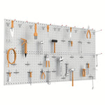 panneau rangement perforé gris moderne clips couteaux pinceaux clés bobines ciseaux porte clés porte