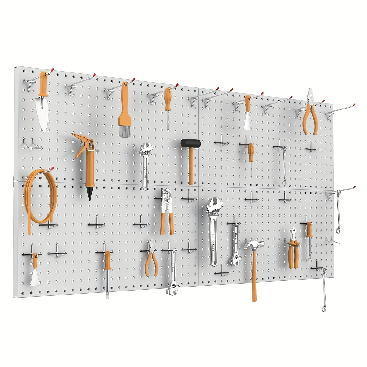 panneau rangement perforé gris moderne clips couteaux pinceaux clés bobines ciseaux porte clés porte