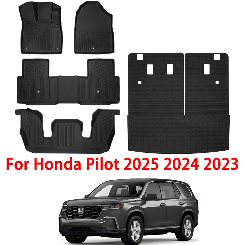 tapis sol tpe anti dérapant noir texturé honda pilot 2023 2024 2025