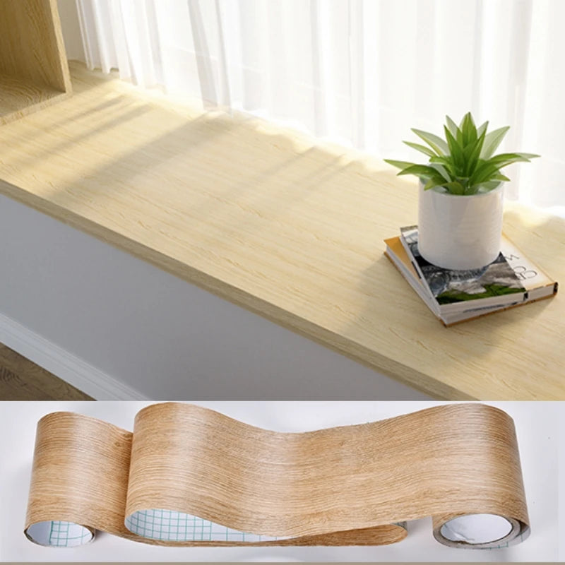 ruban adhésif décoratif texture bois moderne 10cm hauteur noir autocollant intérieur salon chambre
