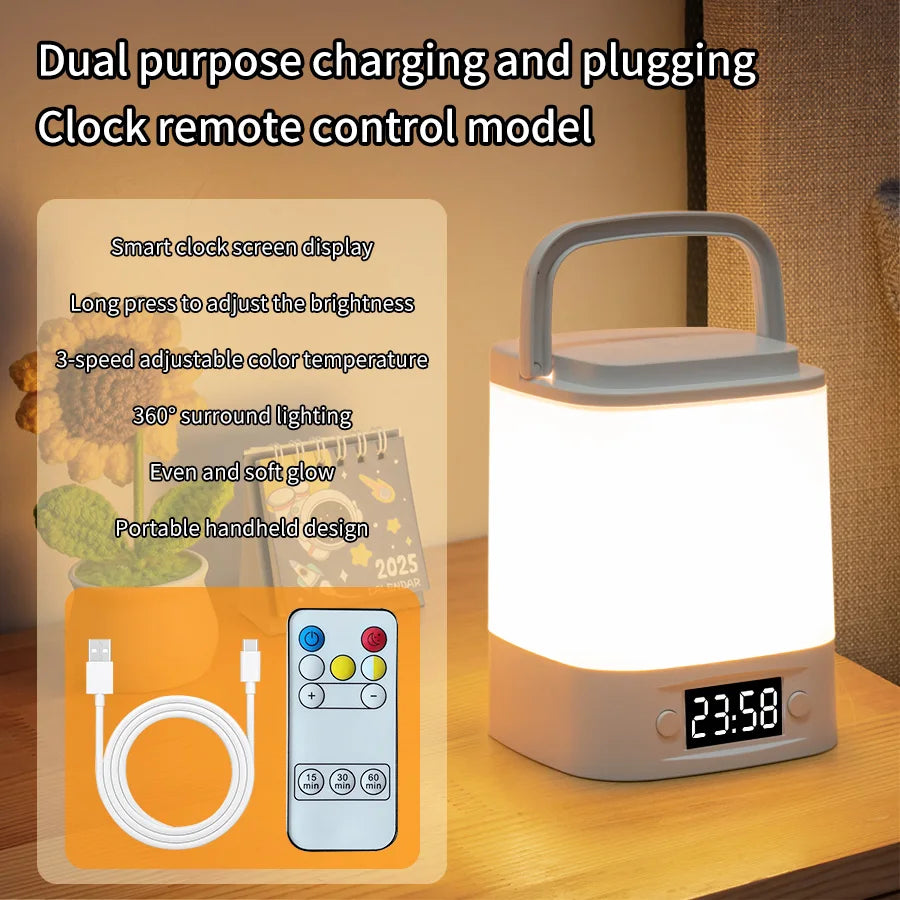lampe portable rechargeable veilleuse télécommande gris blanc protection yeux chambre enfant sommeil
