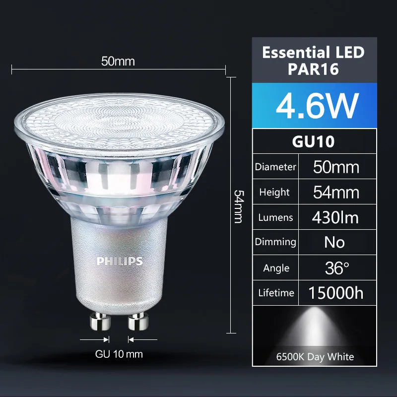 ampoule led gu10 2700k 6500k 4w 250lm blancs classiques 36deg 15000h