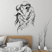 sticker mural couple embrassant graphique tribal opaque romantique artistique décoration chambre adulte