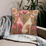 housse coussin carré floral vintage roses vertes polyester peachskin 45x45 cm unique chambre salonhôtelhospital