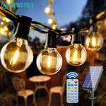 guirlande lumineuse solaire extérieure ambrée 41 ampoules globe ip65 patio jardin decoration festive