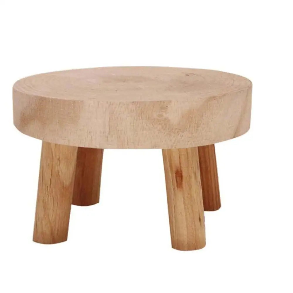 tabourets bois naturel modernes différentes tailles brun beige intérieurs extérieurs support plantes