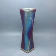 vase céramique craquelé bleu turquoise moderne arrangement floral intérieur violet rose beige