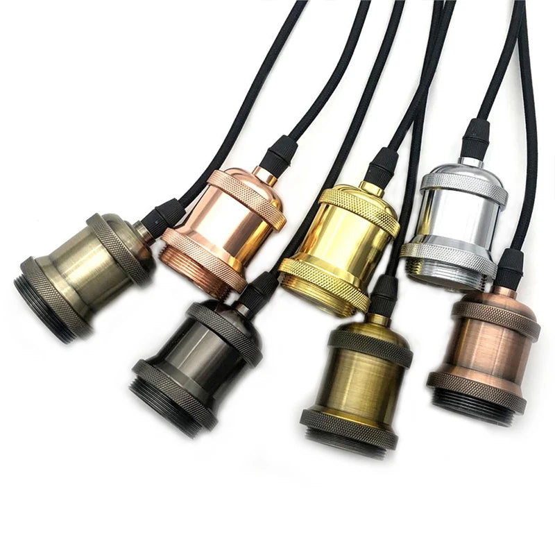 ampoule vis e27 bronze noir cuivre argenté texture brossée vintage opacité fixée vis câble