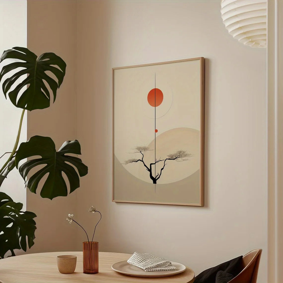 affiche moderne abstraite branches stylisées toile minimaliste opaque sans cadre