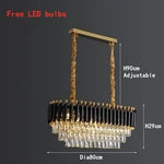 lustres cristal moderne luxueux chandelier noir or transparent led salon