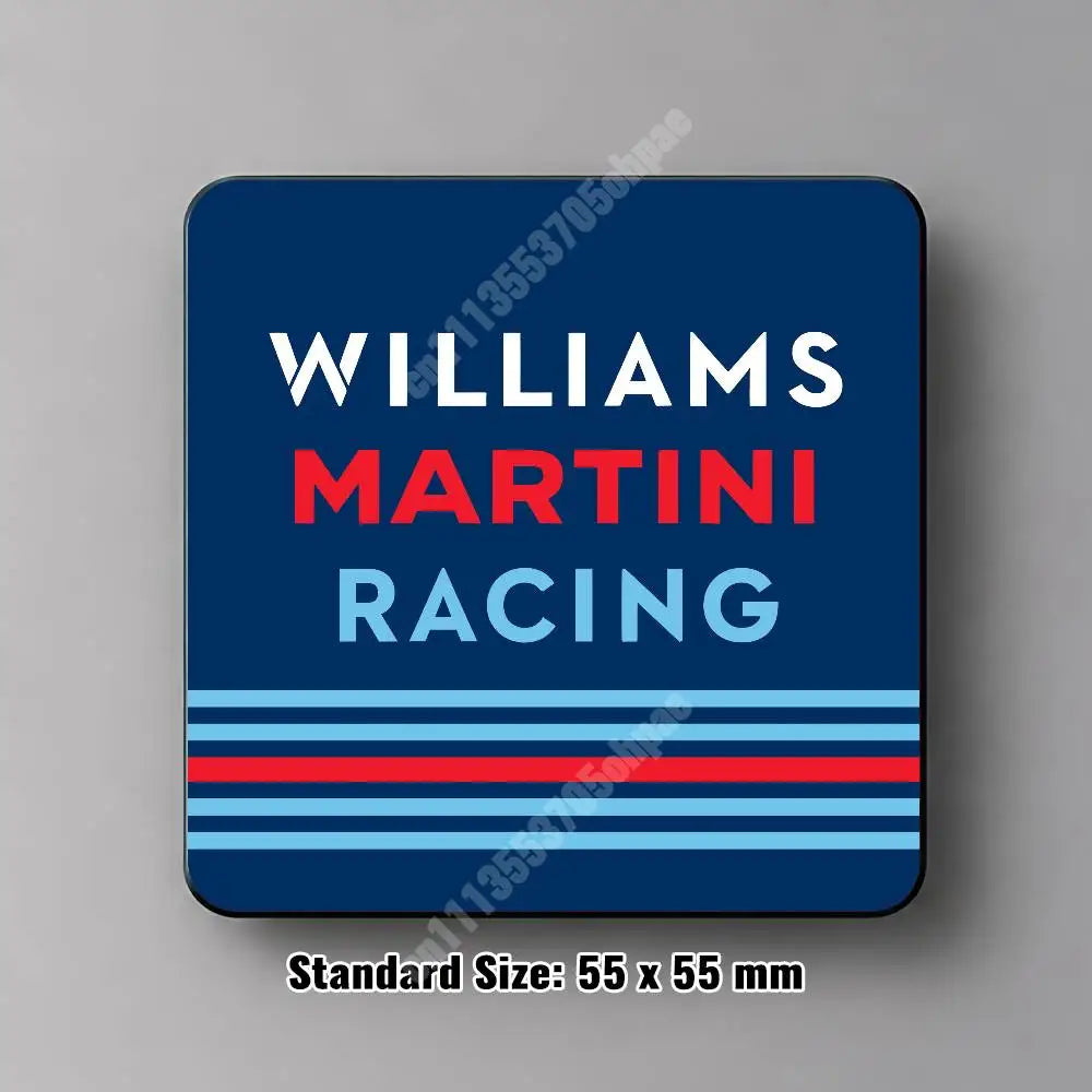 coasters aimants réutilisables rayures racing bleu rouge blanc Williams Martini